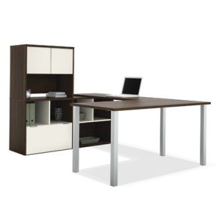 Bestar Contempo U Shaped Desk with Storage Hutch 50851 60 / 50851 78 Finish 