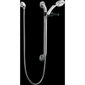 Delta Faucet RPW324HDF Universal Single Function Hand Shower with Grab Bar and E