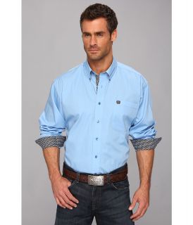 Cinch T.103 L/S Solid Plain Weave Mens Long Sleeve Button Up (Blue)