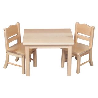 Guidecraft Doll Table and Chair Set   Natural Multicolor   G98114