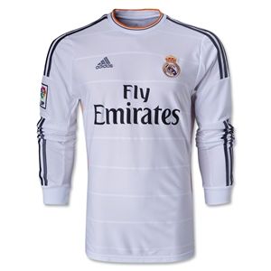 adidas Real Madrid 13/14 LS Home Soccer Jersey