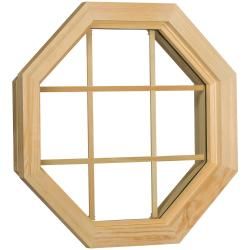 Century Unfinished Wood Fixed Clear Insulated Glass Octagon Window