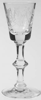 Heisey Plantation Ivy Cordial Glass   Stem #5086,  Etch #516, Ivy Etch Design