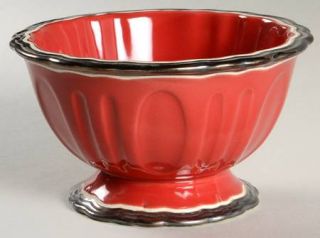 Ambiance Versailles Red Soup/Cereal Bowl, Fine China Dinnerware   All Red, Bronz