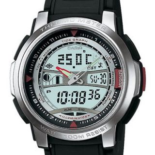 Casio Mens Thermometer Watch   Black   AQF100W 7BV