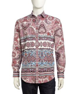 Fancy Paisley Sport Shirt, Red