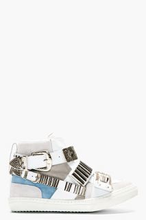 Toga Pulla White Carved Hardware High_top Sneakers