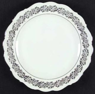 Cathedral Bridal Rose Dinner Plate, Fine China Dinnerware   Platinum Floral Band