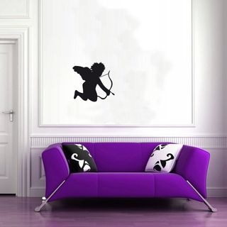 Cupid Glossy Black Vinyl Sticker Wall Decal (Glossy blackTheme CupidMaterials VinylIncludes One (1) wall decalEasy to apply; comes with instructions Dimensions 25 inches wide x 35 inches longAll measurements are approximate. )