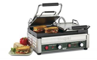 Waring Dual Toasting Grill w/ 2 Surfaces & Flat Cast Iron Plates, Adjustable Thermostats