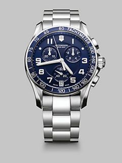 Victorinox Swiss Army Chronograph Stainless Steel Watch   Blue