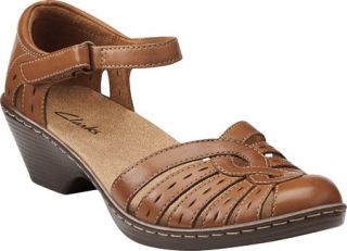 Womens Clarks Wendy River   Tan Leather Sandals