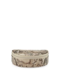 Martha Snakeskin Embossed Leather Jewelry Case, Natural