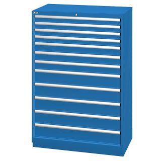 Lista 40 1/4 Wide 12 Drawer Cabinet   177 Compartments   Keyed Alike   Bright Blue   Bright Blue