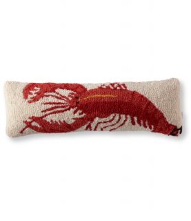 Wool Hooked Throw Pillow, Lobster