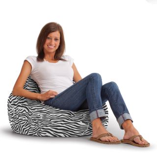 Beansack Ultra Lounge Zebra Print Bean Bag Chair (Black/whiteStyle CasualFill Virgin polystyrene UltimaX beansClosure Double YKK zipper is added for durability and then sealed shut for safetyRemovable cover NoCare instructions Spot cleanWeight 7 pou