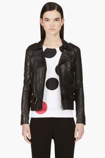Surface To Air Black Leather Biker Jacket