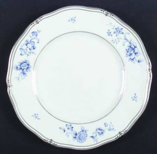 Wedgwood Ashbury Dinner Plate, Fine China Dinnerware   All Over Blue Floral, Sca