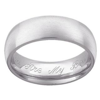 Stainless Steel 7mm Wide Engraved Band   Size 12
