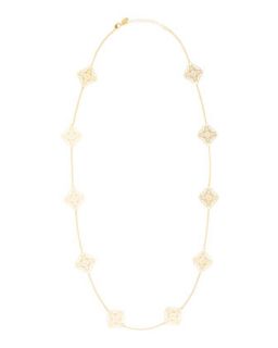 Long Scalloped Station Golden Necklace