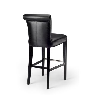 Manhattan Black Leather Bar Stool (Manhattan blackStool has a flared rollover backStainless foot supportSeat height 30 inchesOverall dimensions 43.5 inches high x 18.7 inches wide x 23.2 inches deepArrives fully assembledAvoid placing your furniture in 