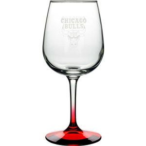 Chicago Bulls Boelter Brands Satin Etch Wine Glass