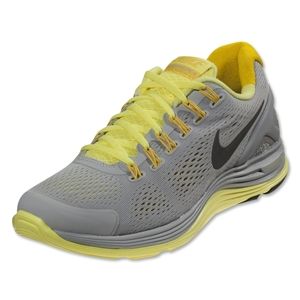 Nike Womens Lunarglide+ 4 Running Shoe (Strata Grey/Electric Yellow)