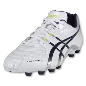 Asics DS Light 5 Cleats (Wide Fit Pearl White/Navy/Metallic Silver/Limeade)