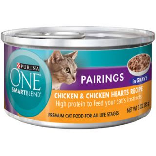 Purina ONE Smart Blend Pairings Chicken & Chicken Hearts in Gravy Canned Cat Food, Case of 24