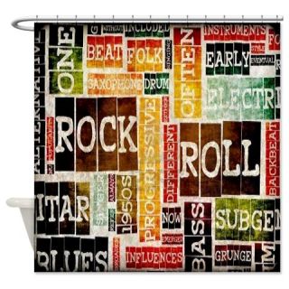  Rock N Roll Collage Shower Curtain  Use code FREECART at Checkout