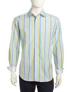 Julian Mix Stripe Sport Shirt, Blue