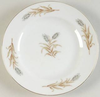 Thames Tha1 Bread & Butter Plate, Fine China Dinnerware   Gold,Brown & Green Whe