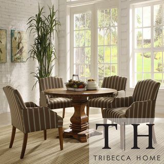 Tribecca Home Kylie Rustic Brown Oak 5 piece Traditional Euro Dining Set