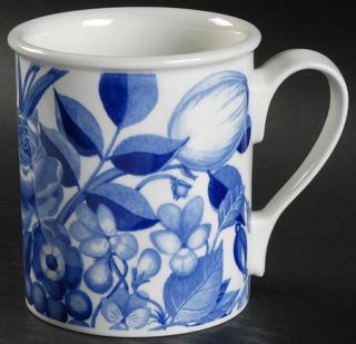 Portmeirion Harvest Blue Breakfast Mug, Fine China Dinnerware   Blue Flowers & F
