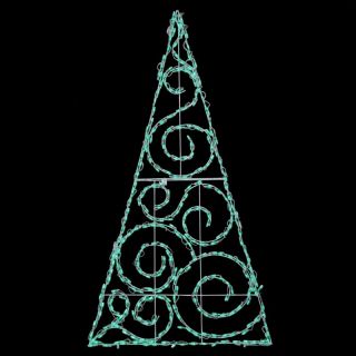 Brite Ideas Decorating 72 in. Outdoor LED Green Scroll Tree Lighted Display  