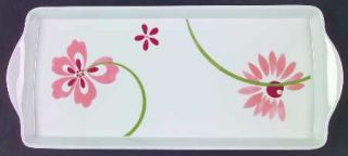 Corning Pretty Pink 15 Melamine Rectangular Handled Tray, Fine China Dinnerware