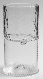 Juliska Glassware Graham Highball Glass   Clear,Optic Swirl,Embossed Band&Berrie