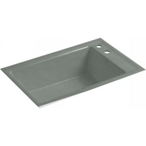 Kohler K 6410 2 FT Indio Under Mount Single Bowl Kitchen Sink With 2 Faucet Hole