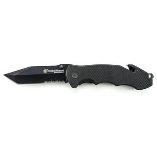 Smith and Wesson Border Guard Tactical Tanto Folder Combo Edge Knife (BlackClosed length 5.8 inchesBlade length 4.3 inchesWeight 9.2 ouncesModel SWBG6TSBefore purchasing this product, please familiarize yourself with the appropriate state and local re