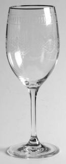 Mikasa Jewel Wine Glass   Clear,Etched Jewel Band,Platinum Trim