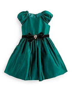 David Charles Toddlers & Little Girls Satin Party Dress   Emerald
