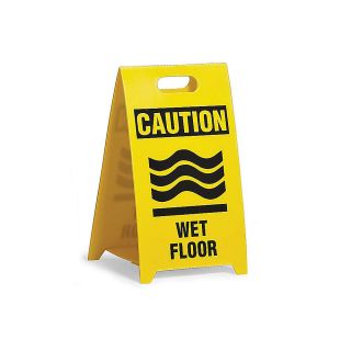 See All Plastic Floor Stand Sign   Caution Wet Floor   Yellow