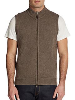 Quilted Wool & Cashmere Vest   Taupe