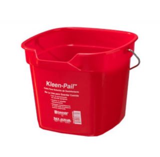 San Jamar Kleen Pail, 10 qt., Plastic, Red   Sanitizing Solution Printing
