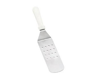 Tablecraft Food Turner w/ White ABS Handle, Perforated, Stainless Steel Blade