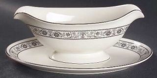 Pickard Barcelona Gravy Boat with Attached Underplate, Fine China Dinnerware   B