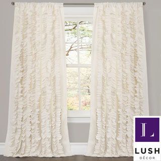 Lush Decor Belle Ivory 84 inch Curtain Panel (IvoryCurtain style Window panelConstruction Rod PocketLining Not linedDimensions 54 inches x 84 inchesEnergy saving NoTiebacks included NoMaterials 100 percent polyesterCare Instructions Dry clean only
