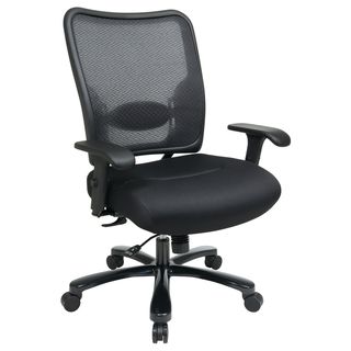 Office Star Products Space 75 Series Double Air Grid Back Chair (Black Weight capacity 400 pounds Dimensions 44.5 inches high x 30.25 inches wide x 28.75 inches deep Seat size 22 inches wide x 21 inches deep x 4.25 inches tall Back size 20.75 inches w