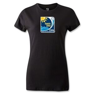 FIFA Beach World Cup 2013 Womens Emblem T Shirt (Black)
