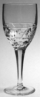 Rogaska Garland Water Goblet   Cut Laurel Design Onbowl, Smooth Stem